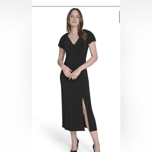 Harper Classic Black Midi Dress